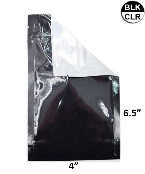 Mylar Bag Vista Black/Clear - 1/4 Oz - 7 Grams - 4 x 6.5