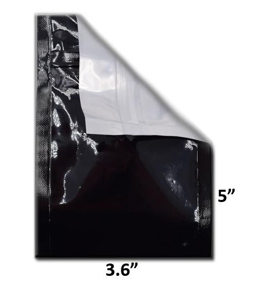 Mylar Bag Vista 3 x 5 Black/Clear 1/8 Oz - 3.5 Grams - 3x5