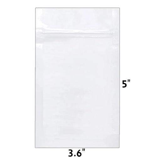 Mylar Bag Vista 3 x 5 White/Clear 1/8 Oz - 3.5 Grams - 3x5