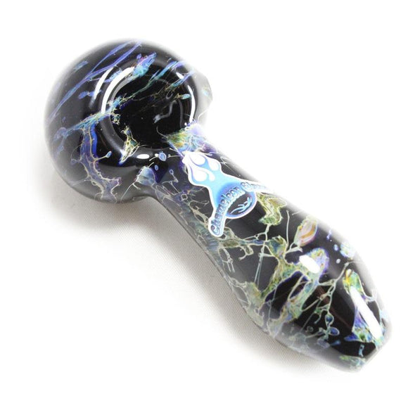 Chameleon Glass - Black Granite Spoon Pipe