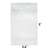 Mylar Bag DymaPak Child Resistant White 1/8 Oz - Opaque - 3.5 Grams (100, 500, or 1,000 Count)