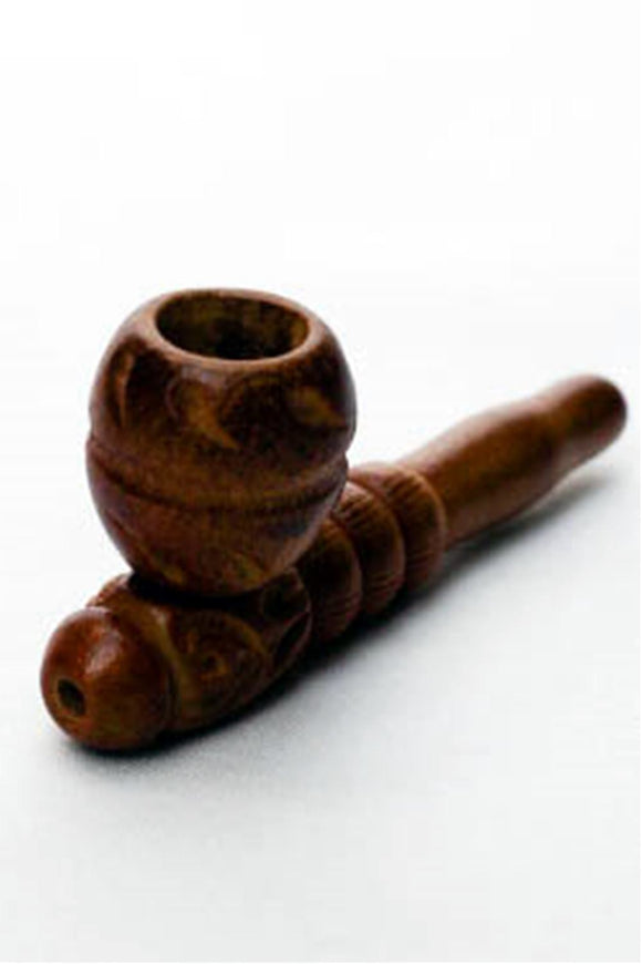 Beautiful pattern carved wooden pipe