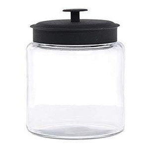 Anchor Hocking Montana Glass Jar With Black Lid