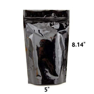 Mylar Bag Opaque Black 1/2 Oz - 14 Grams (100, 500 or 1,000 Count)