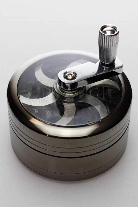 3 parts aluminium herb grinder with handle