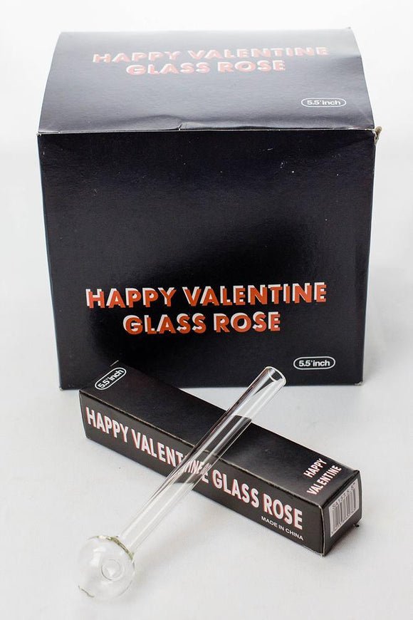 Happy valentine glass rose Oil burner pipe