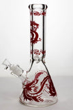 12" Dragon artwork 9 mm thick glass beaker bong