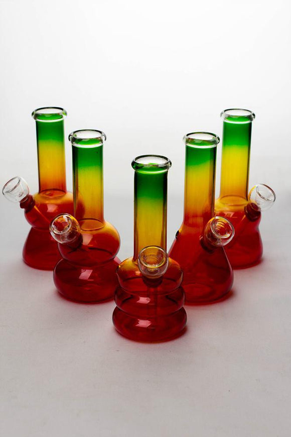 6 in. Rasta glass water bong