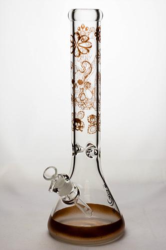 16 inches 9 mm sandblasting artwork glass water bong