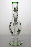 12" leaf printed oval shape glass water bong