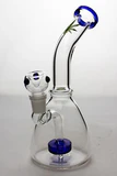 10 inches flat cylinder diffused bent neck bubbler