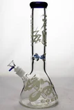 13" Arsenal Luminous heavy glass beaker water bong