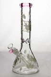 13" Arsenal Luminous heavy glass beaker water bong