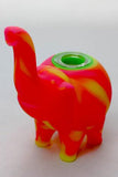 4.5" Genie elephant Silicone hand pipe with glass bowl