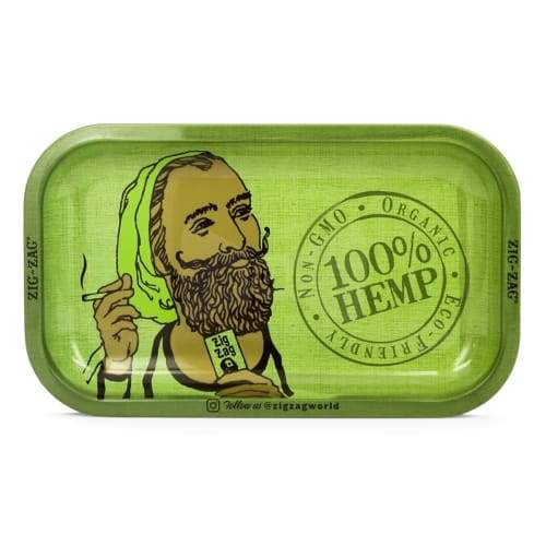 Zig Zag Green Hemp Medium Rolling Tray