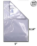 Mylar Bag Vista White/Clear 1/2 Oz - 14 Grams - 5 x 8.14" (1,000 Count)