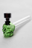 4" Skull Glass tube pipe with metal screen display box