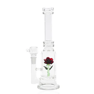 Empire Glassworks - 11" Straight Tube Water Pipe Glass Rose Kit