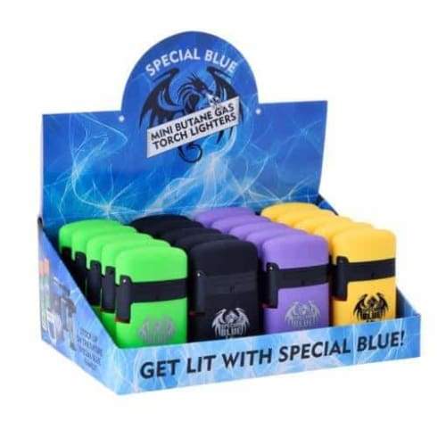 Special Blue Classic Rubber Lighter (20 Count) Display Assorted Colors
