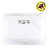 Mylar Bag DymaPak White Child Resistant Exit Bag - Opaque 12" x 9" (50, 100 and 250 Count)