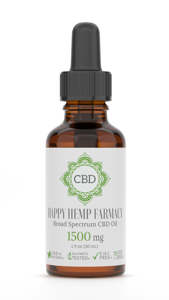 1500MG BROAD SPECTRUM THC FREE CBD OIL 30ML TINCTURE