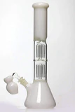 15" double 6 tree arms percolator glass water bong