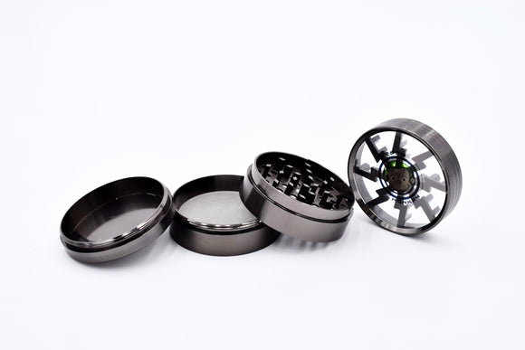 Clear Top Titanium Herb Grinder Black