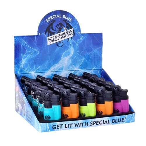 Special Blue Mini Rubber Lighter (20 Count) Display