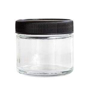 Glass Vial Screw Top 2oz Container Black (240 Count)