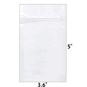 Mylar Bag Vista 3 x 5 White/Clear 1/8 Oz - 3.5 Grams - 3x5" (100, 500, or 1,000 Count)