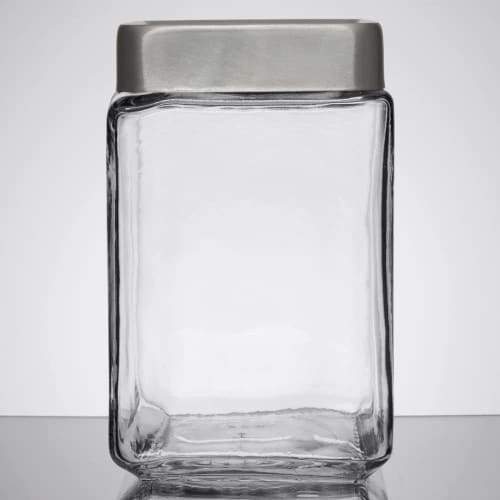 Anchor Hocking Montana Glass Jar With Aluminum Square Lid