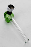 4" Skull Glass tube pipe with metal screen display box