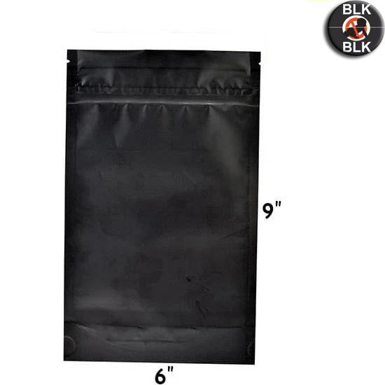 Mylar Bag DymaPak Child Resistant Black 1 Oz - Opaque - 28 Grams (100, 500 or (1000 Count)