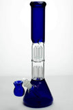 15" double 6 tree arms percolator glass water bong