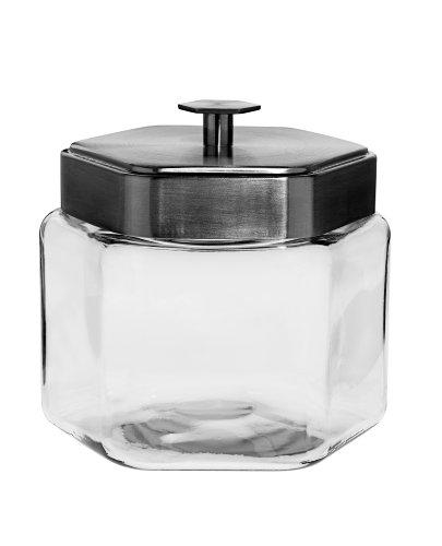 Anchor Hocking Glass Honeycomb Jar With Lid