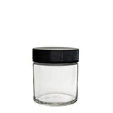 3oz Glass Child Resistant Screw Cap Jars Black Lid (150 Count)