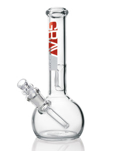 Grav Labs 8" Round Water Pipe w/ Fixed Downstem - Clear