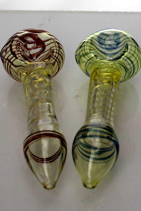 Changing colors spiral glass hand pipe