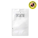 Mylar Bag DymaPak Child Resistant White Mylar Bag - Opaque  1 Oz - 28 Grams (100, 500, or (1000 Count)