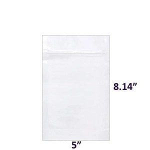 Mylar Bag Vista White/Clear 1/2 Oz - 14 Grams - 5 x 8.14" (1,000 Count)