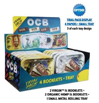OCB Small Rolling Tray & Booklet Trial Pack Display (1 Count)