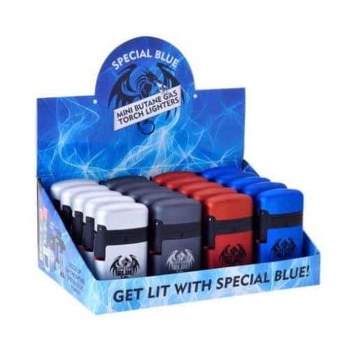 Special Blue Classic Double Metal Lighter (20 Count) Display Assorted Colors